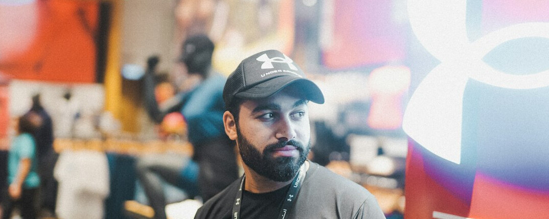 Portrait of a bearded man looking at the camera