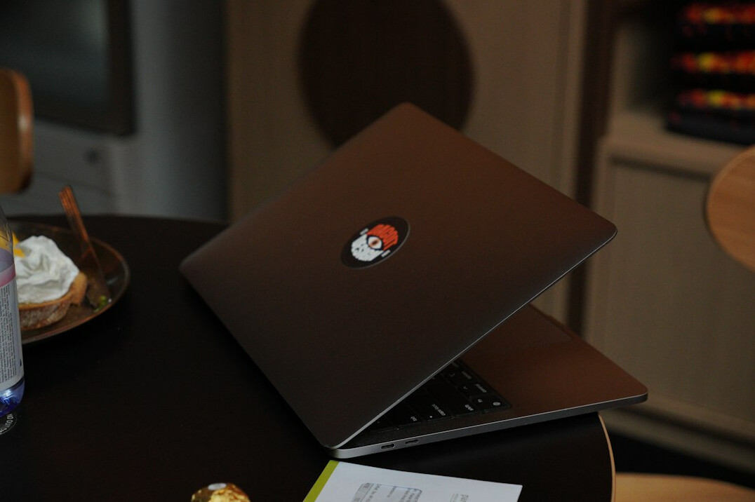 Laptop with graphic design project on screen